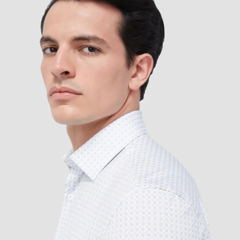 Bugatchi Ooohcotton Miles Short Sleeve Shirt - Platinum