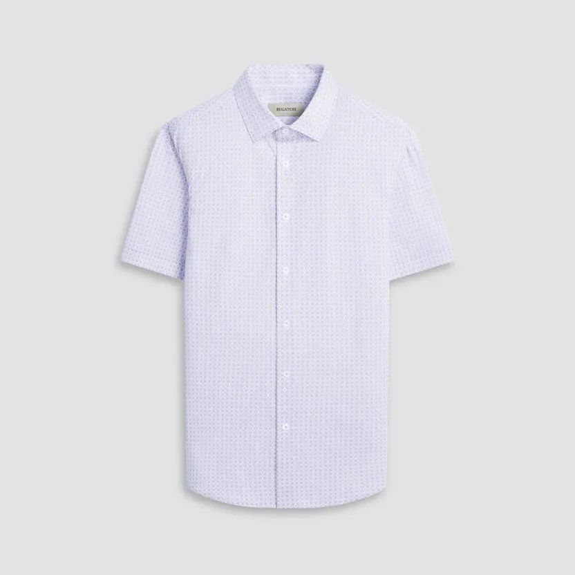 Bugatchi Ooohcotton Miles Short Sleeve Shirt - Platinum