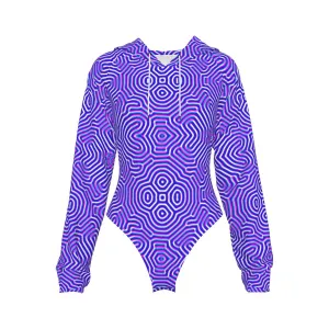 Carina Women's Raglan Sleeve Hooded Bodysuit