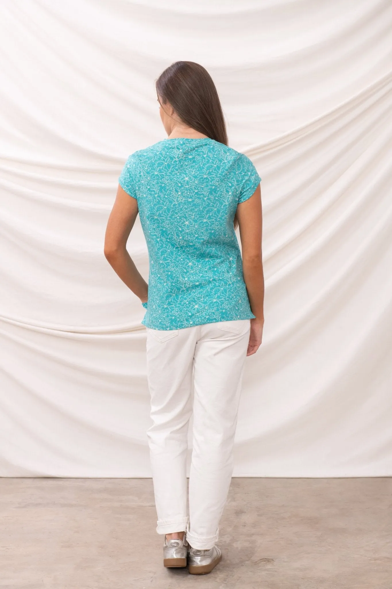 Causeway Tee - Soft Teal Floral