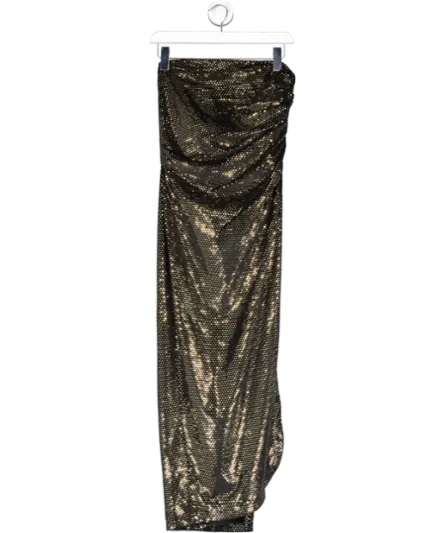 clo Black Strapless Sequined Velvet Dress UK 6