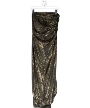 clo Black Strapless Sequined Velvet Dress UK 6
