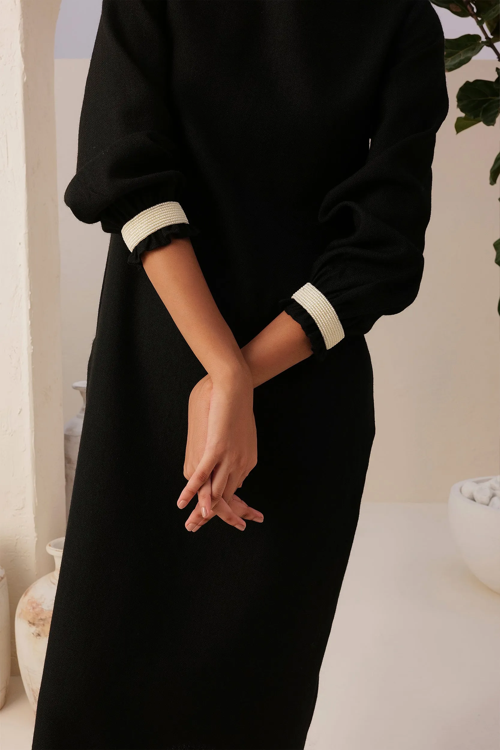 Colmar Woollen Dress (Black)