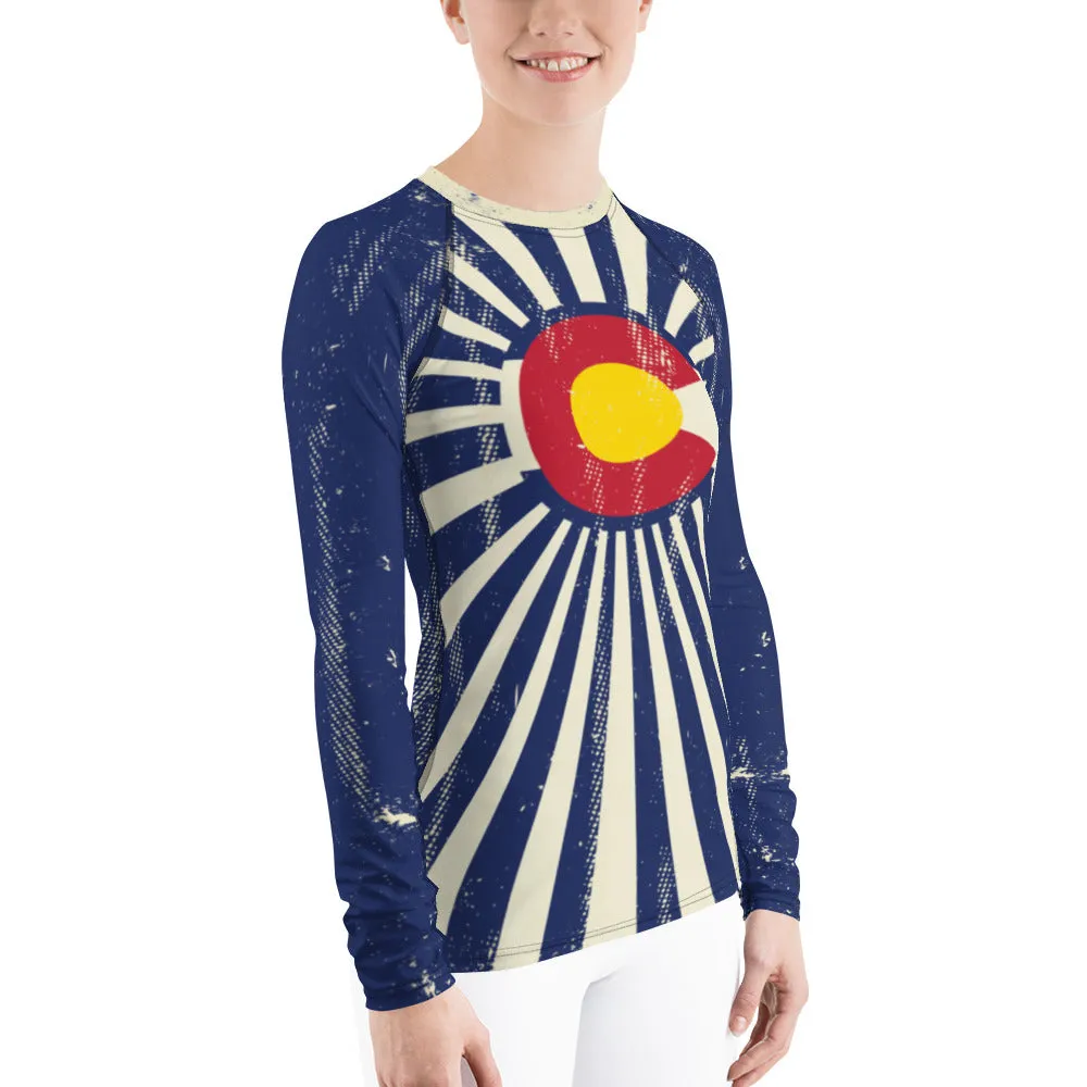 Colorado Flag Grunge - Women's Rash Guard
