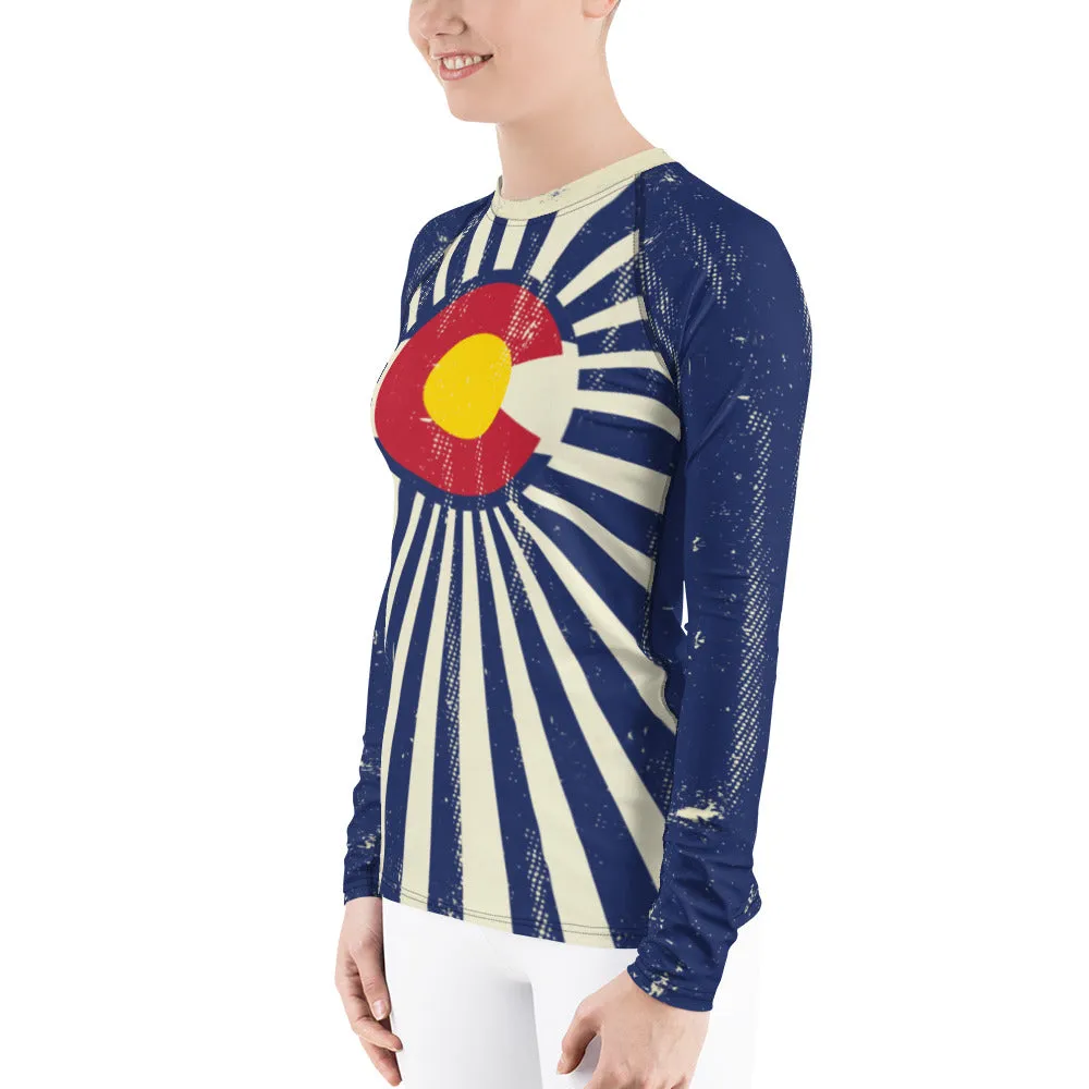 Colorado Flag Grunge - Women's Rash Guard