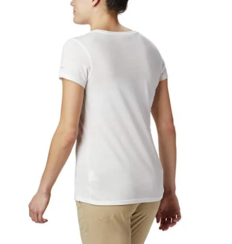 Columbia Women's Solar Shield Short Sleeve Shirt, White, 2X