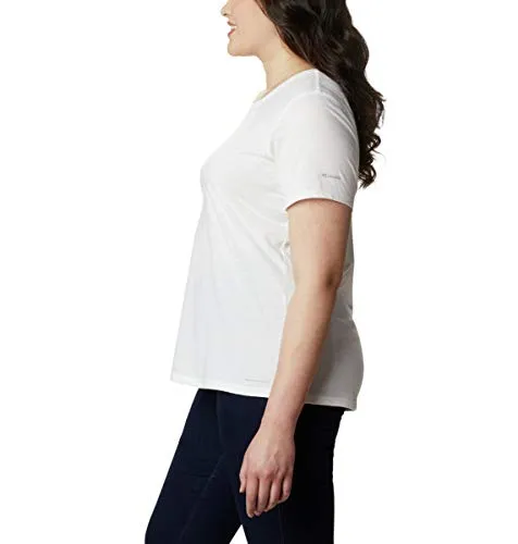 Columbia Women's Solar Shield Short Sleeve Shirt, White, 2X