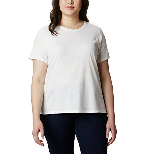 Columbia Women's Solar Shield Short Sleeve Shirt, White, 2X