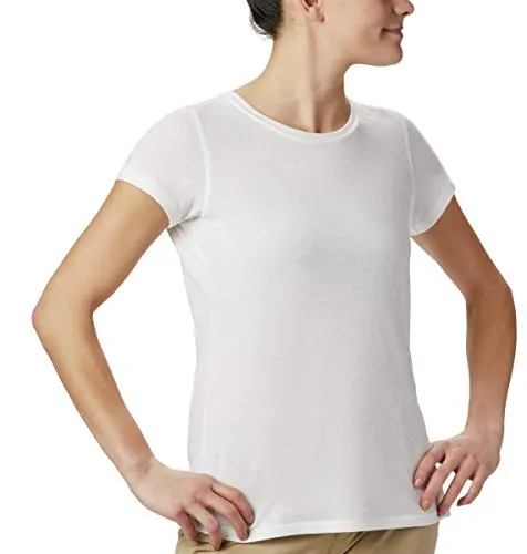 Columbia Women's Solar Shield Short Sleeve Shirt, White, 2X