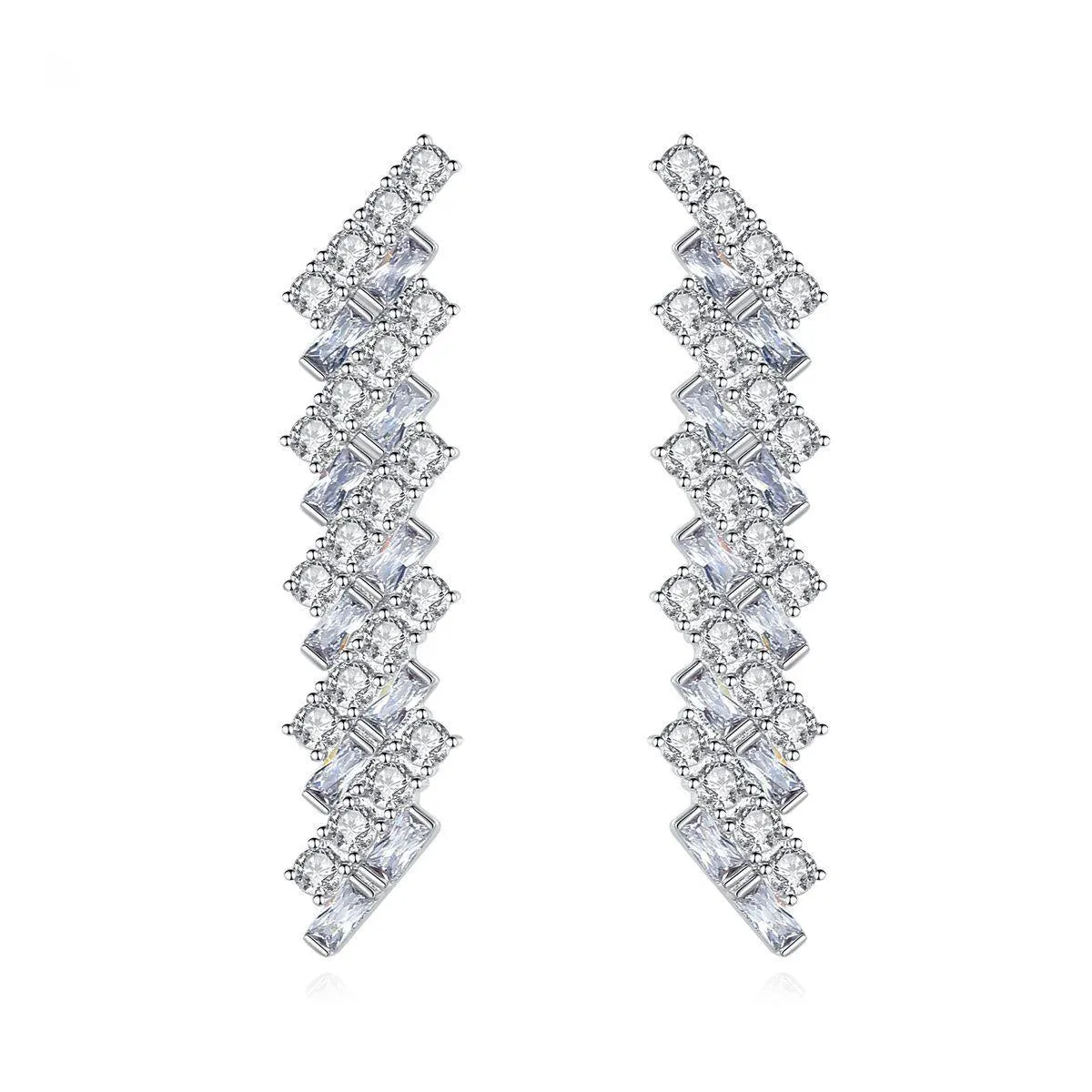 Crystal & Cubic Zirconia Ladder Drop Earrings