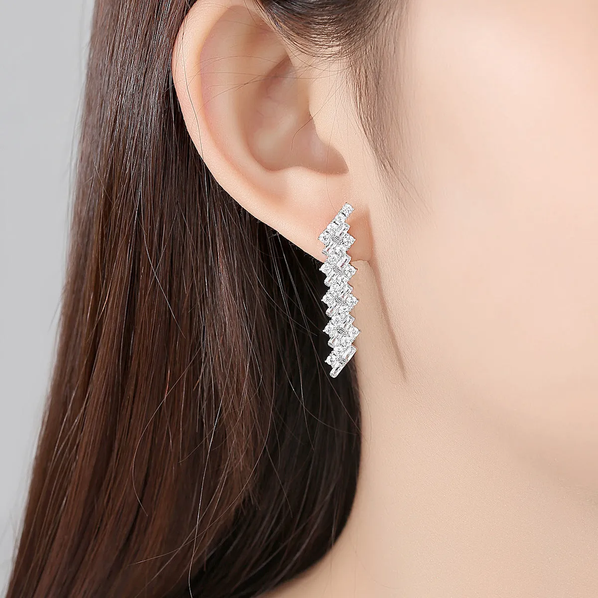 Crystal & Cubic Zirconia Ladder Drop Earrings
