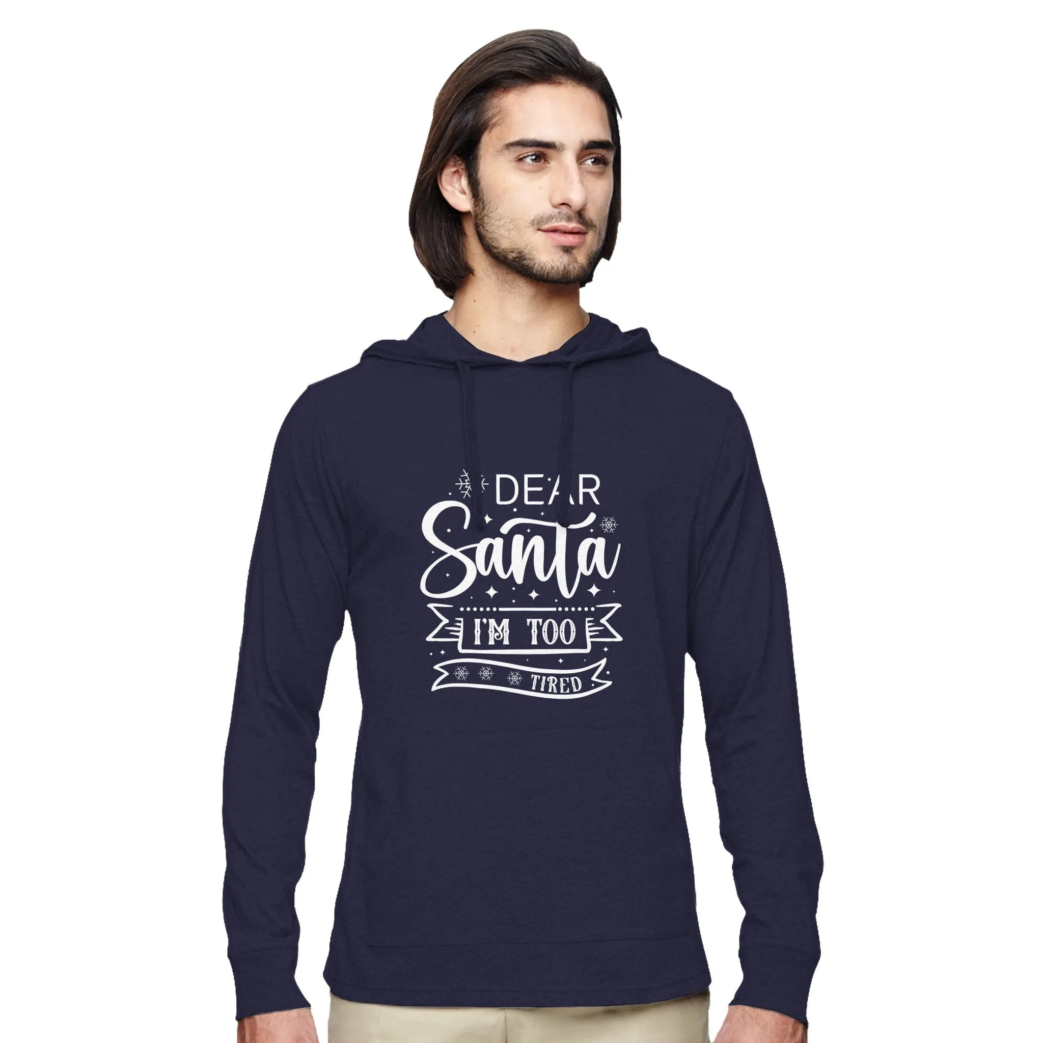 Dear Santa, I'm Too Tired | Eco Blend Long-Sleeve Pullover Hoodie