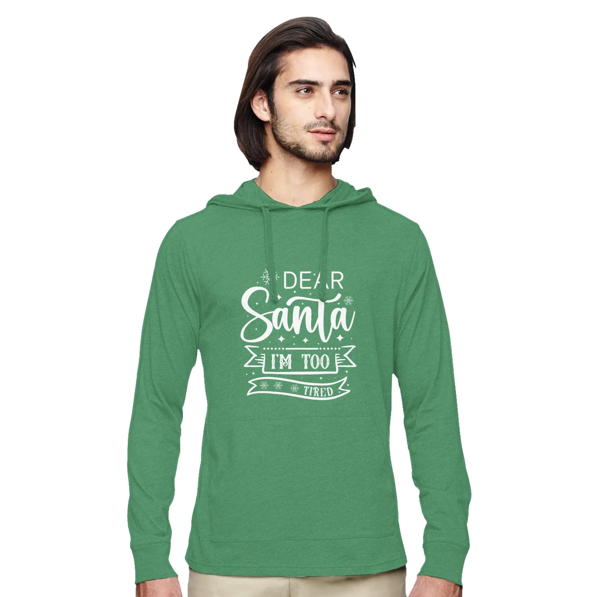 Dear Santa, I'm Too Tired | Eco Blend Long-Sleeve Pullover Hoodie