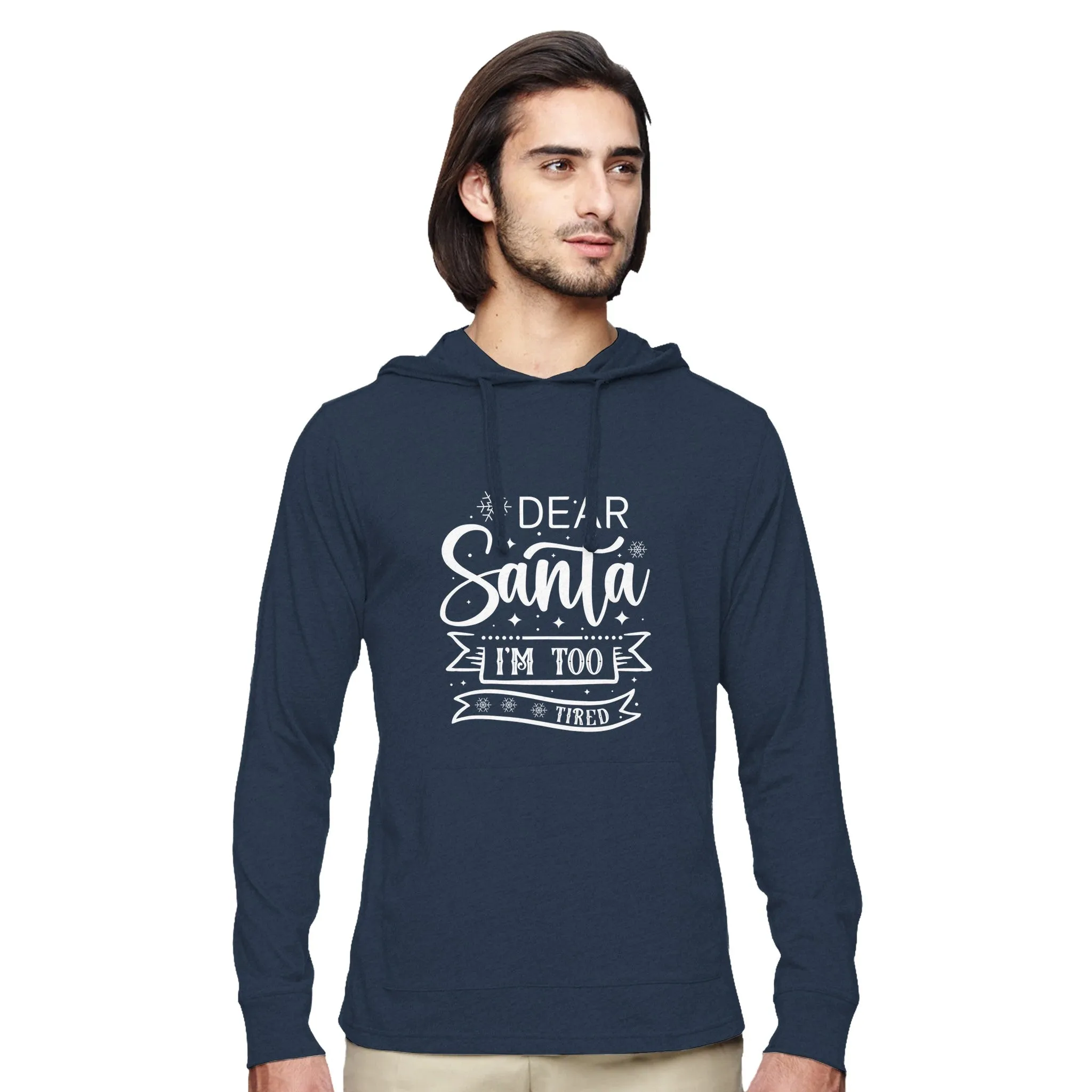 Dear Santa, I'm Too Tired | Eco Blend Long-Sleeve Pullover Hoodie