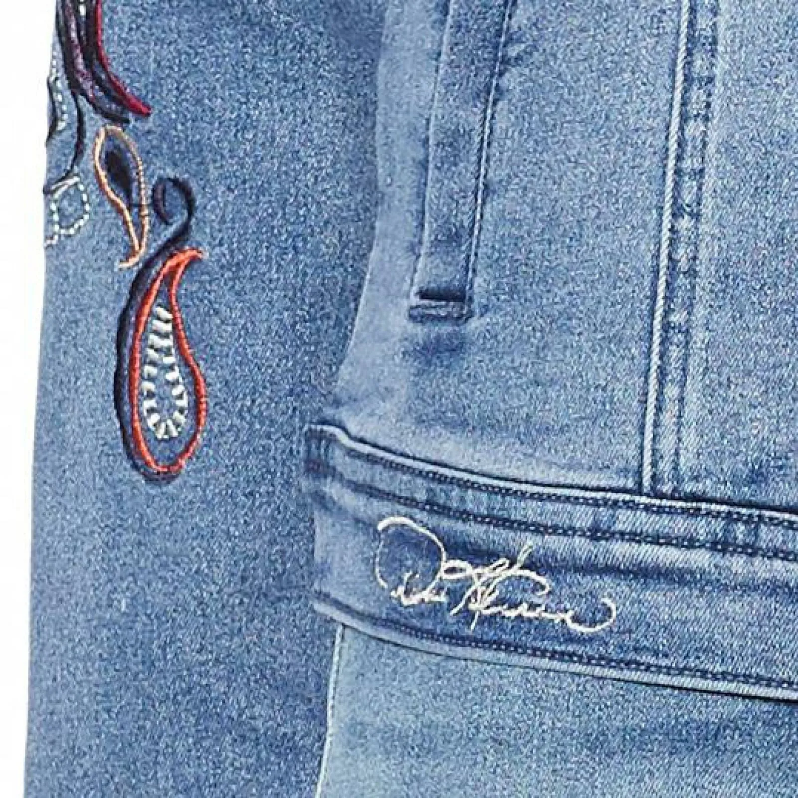DG2 by Diane Gilman Women's Embroidered Denim Jean Jacket