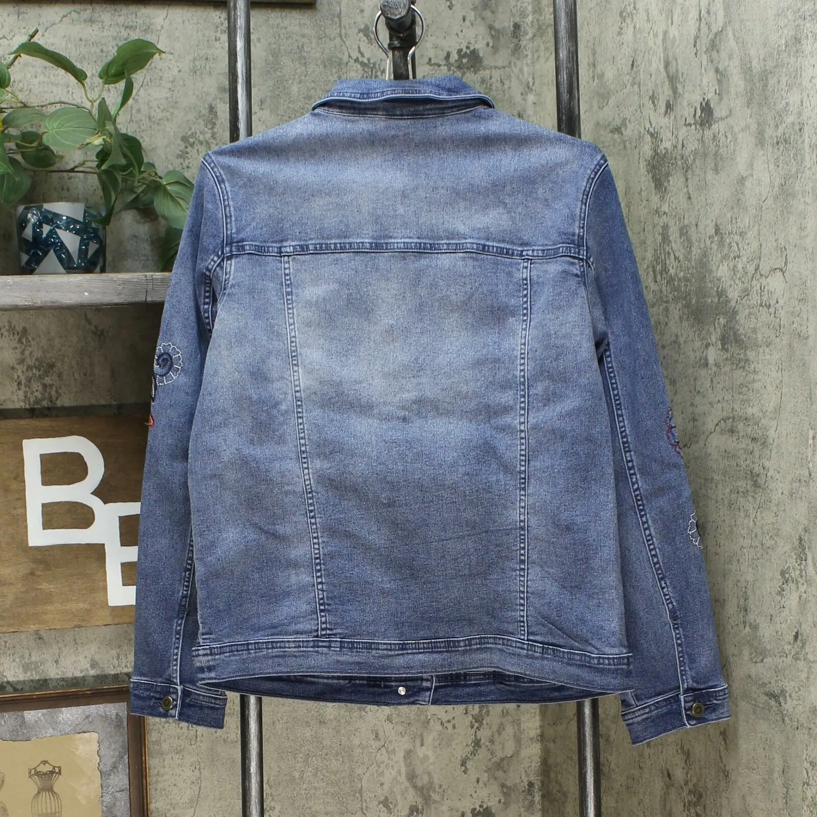 DG2 by Diane Gilman Women's Embroidered Denim Jean Jacket