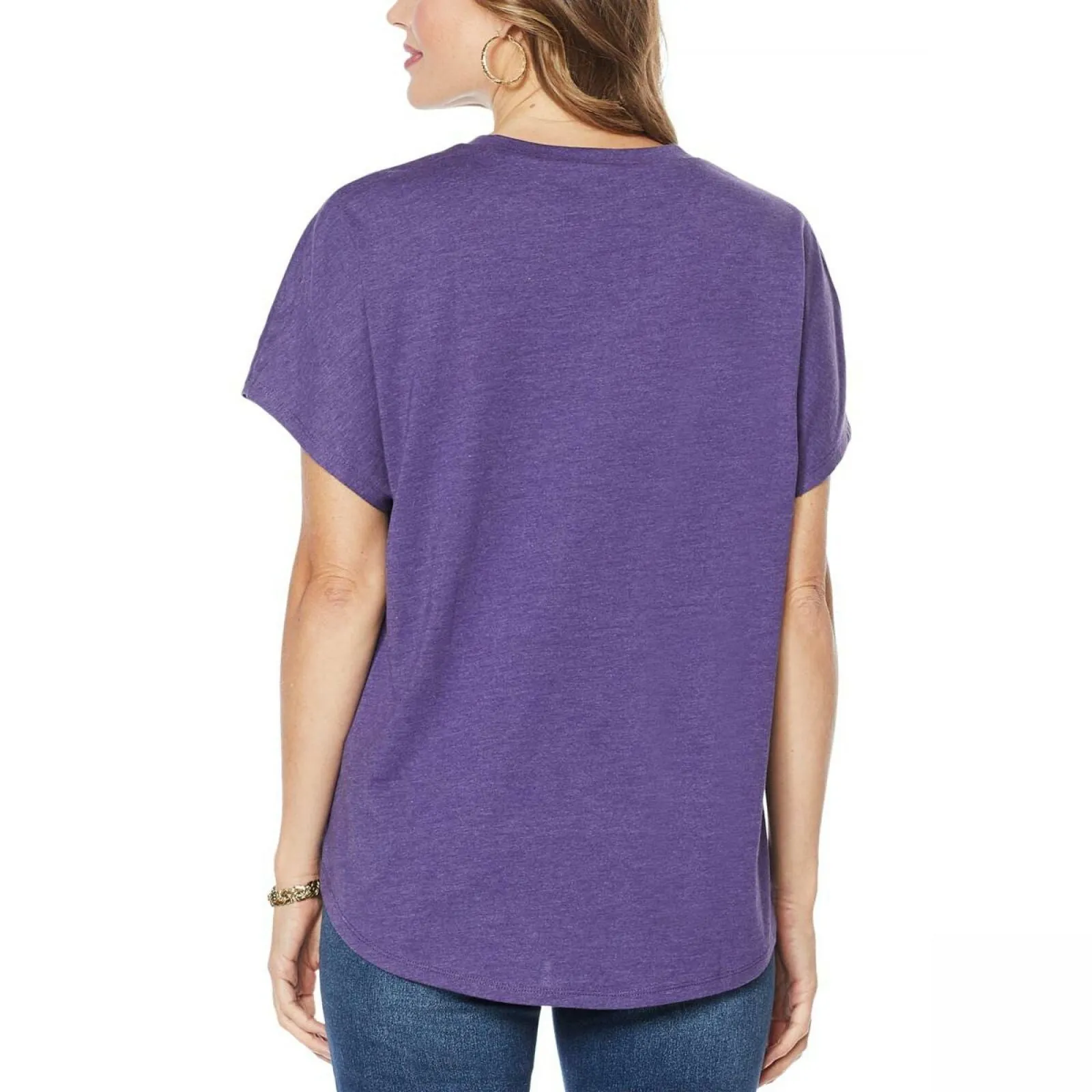 DG2 by Diane Gilman Women's Sequined Kitty Cat T-Shirt
