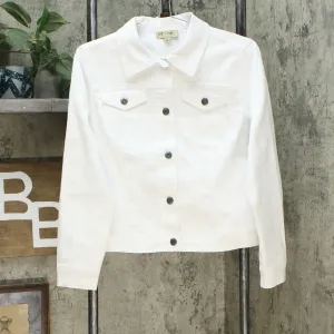 DG2 by Diane Gilman Women's Stretch Denim Jean Jacket White Small