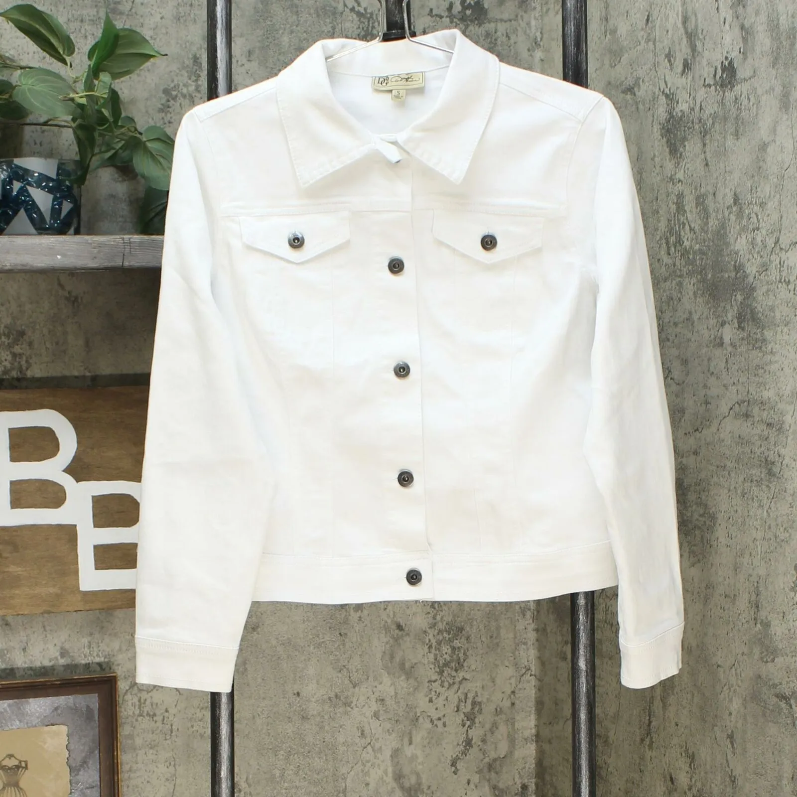 DG2 by Diane Gilman Women's Stretch Denim Jean Jacket White Small