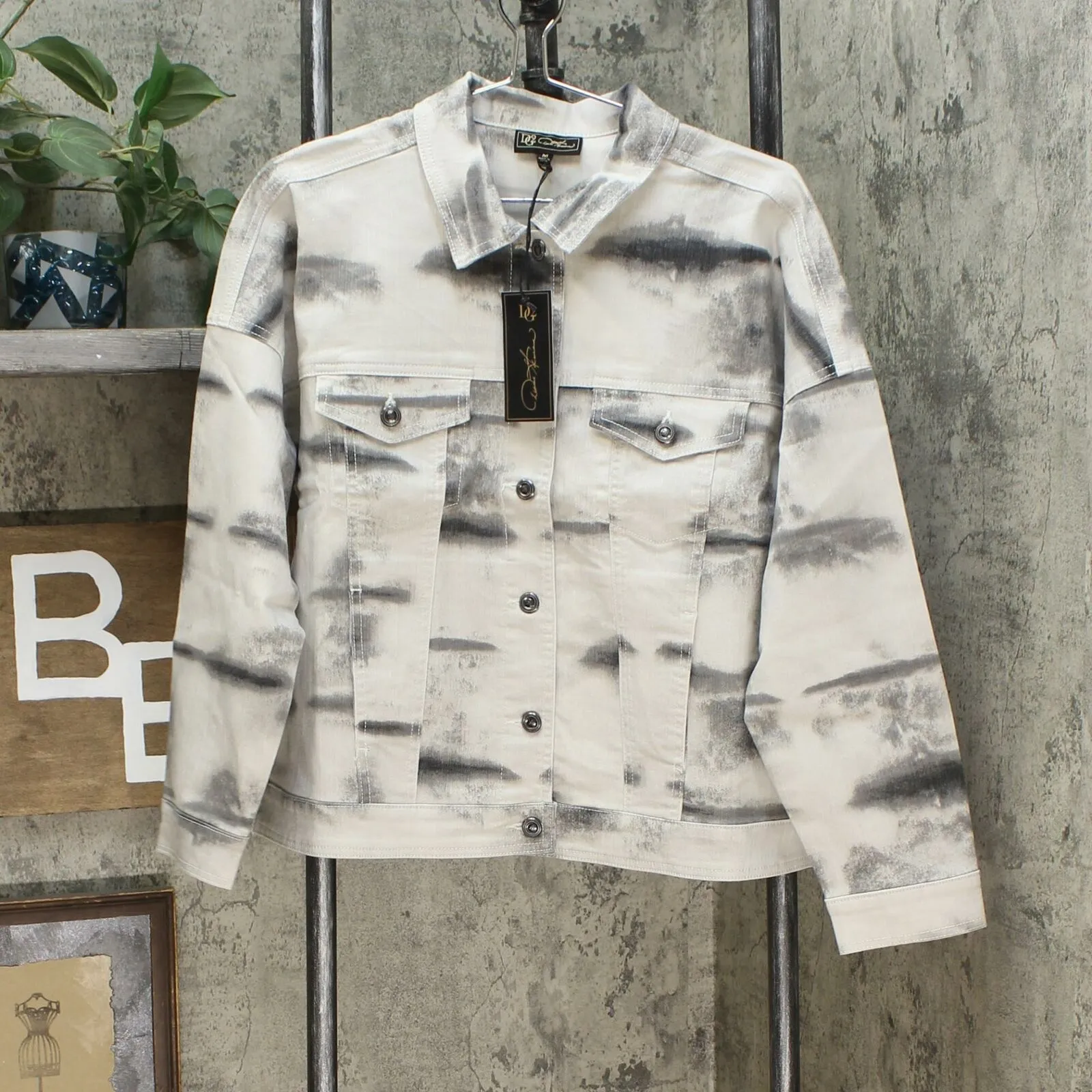 DG2 by Diane Gilman Women's Tie Dye Woven Boxy Jacket
