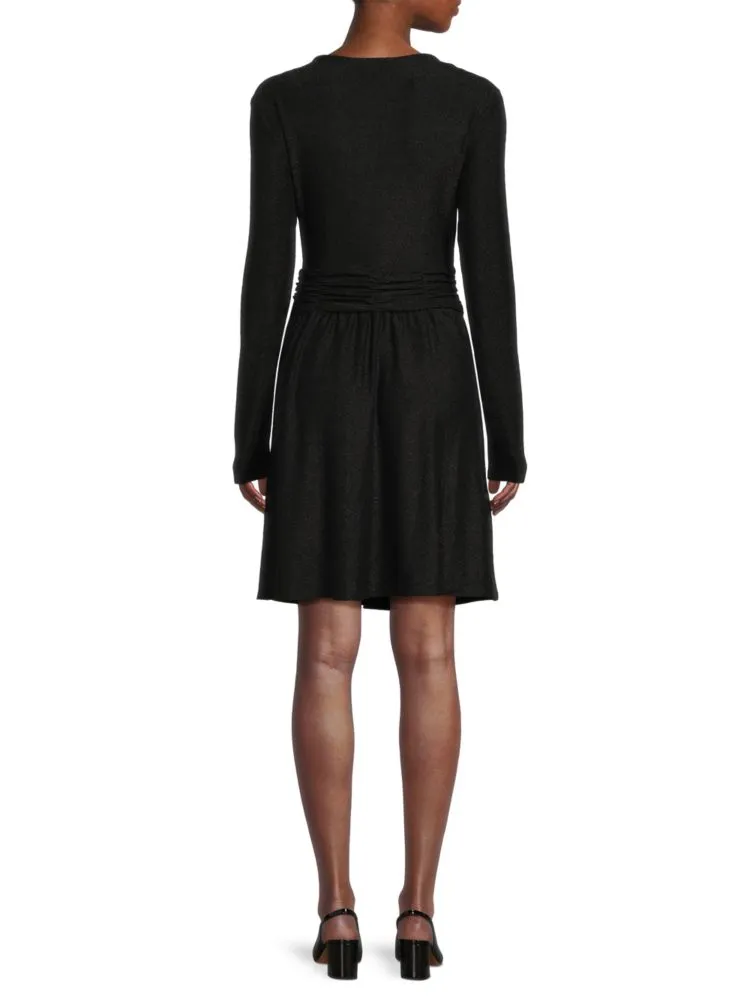 Dkny sequined knitted A-line dress, black