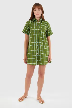 Dock Dress - Boxwood Grid