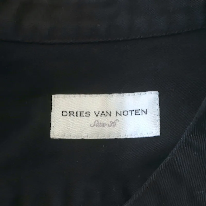 Dries Van Noten Sequined Shirtdress Black Cotton Size 36 Long Sleeve Dress