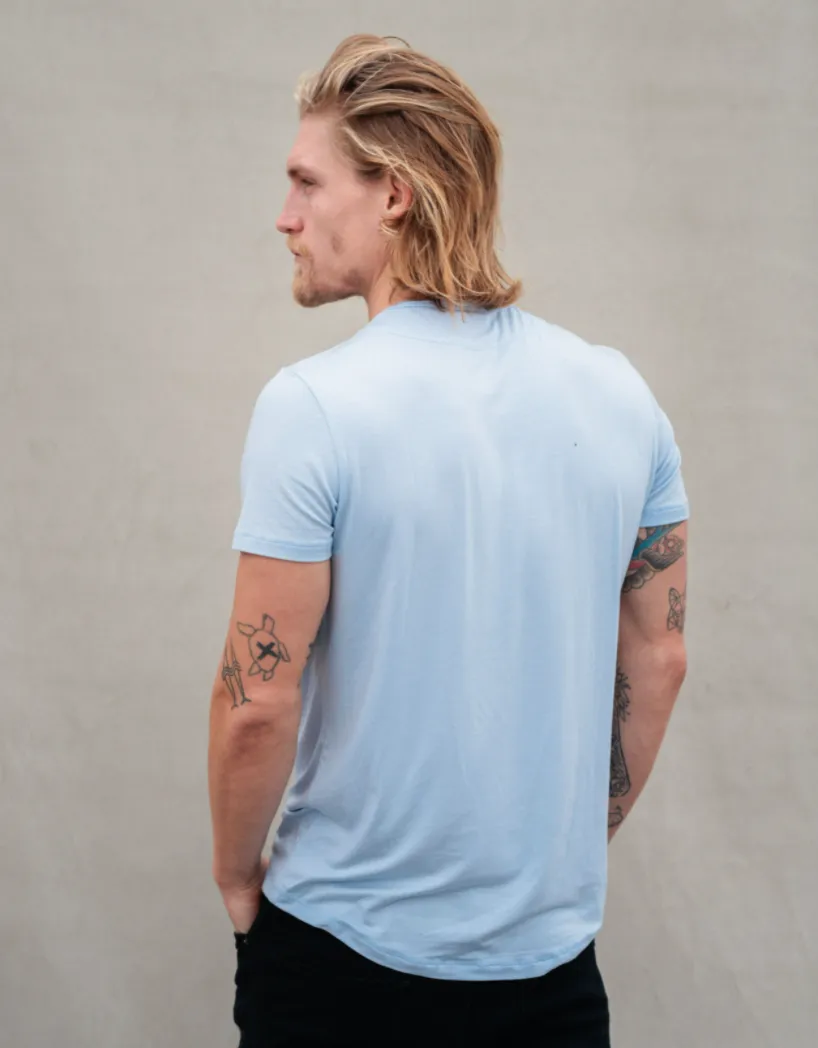 Drop Cut T Shirt - Light Blue