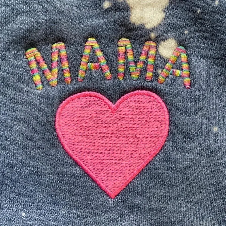 Embroidered Mama Bleached Pullover