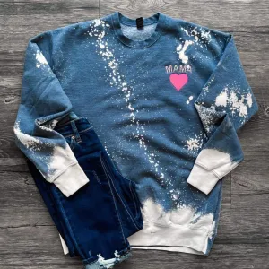 Embroidered Mama Bleached Pullover