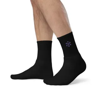 Embroidered Socks - Purple Logo