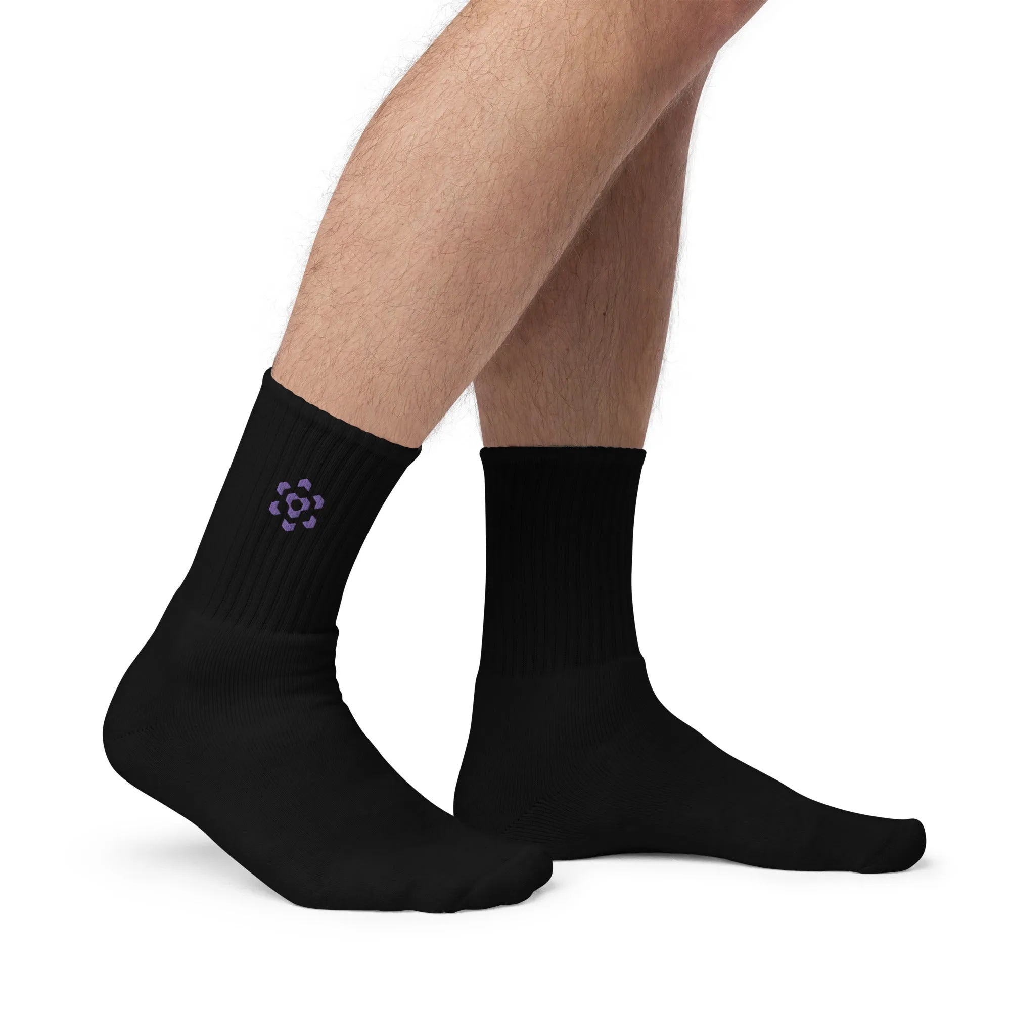 Embroidered Socks - Purple Logo