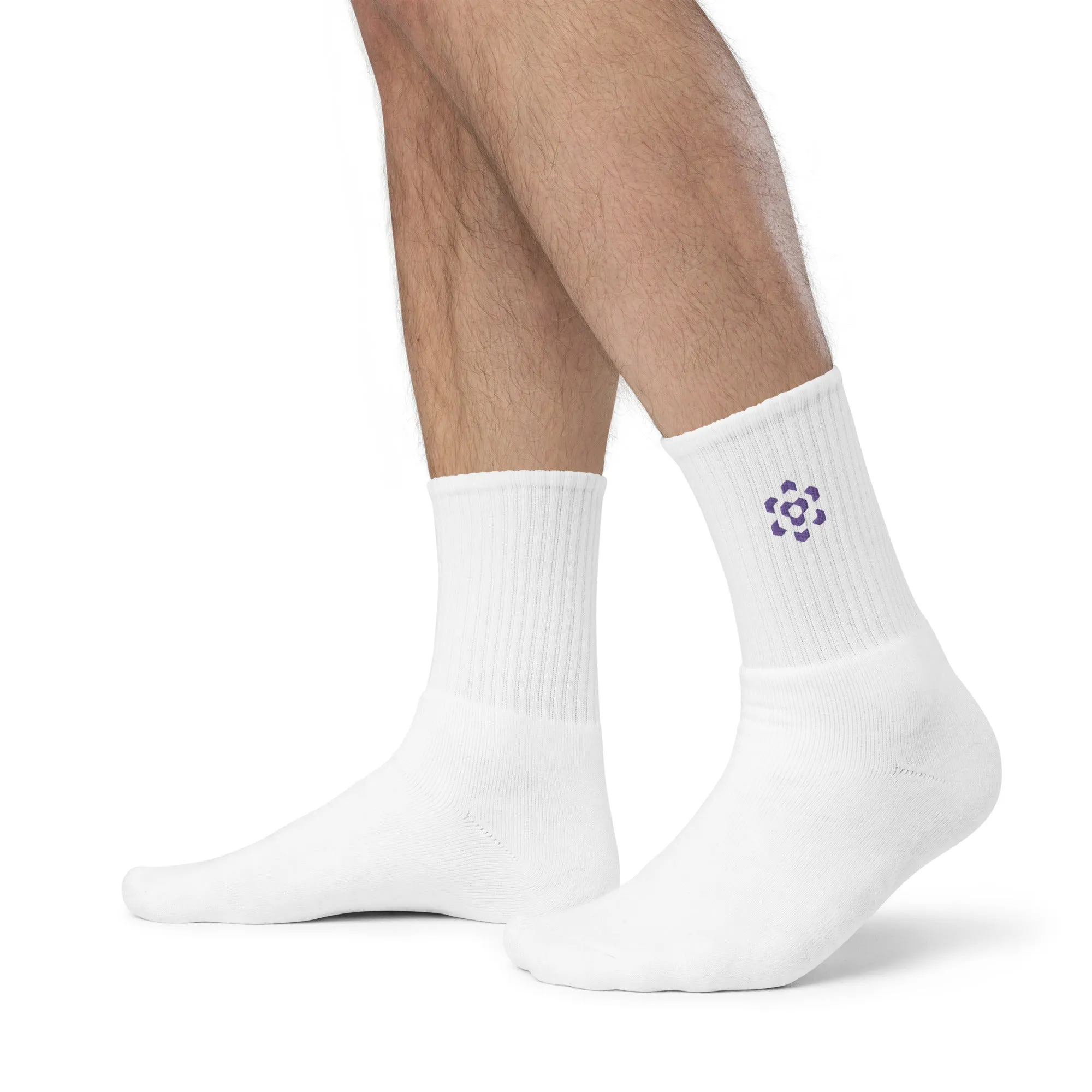 Embroidered Socks - Purple Logo