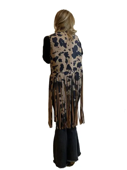 Fashion Express Women's Cow Print Vest