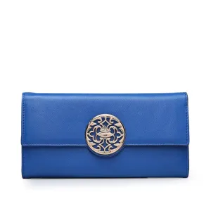 Fashion Genuine Leather wallet women luxury brand long simple Calfskin wallets personalized multi-function sequins clutch purse