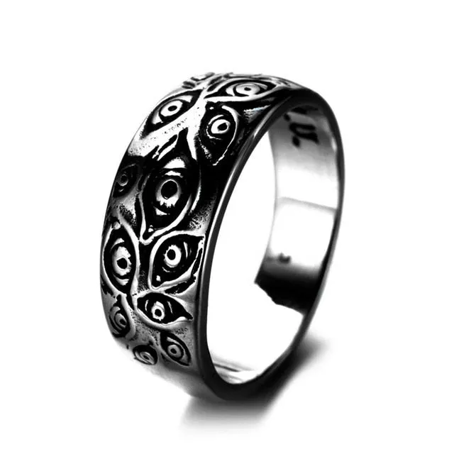 Fashion popular men's women's universal ring exquisite retro punk eye of revenge demon eye party birthday gift jewelry wholesale