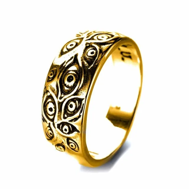 Fashion popular men's women's universal ring exquisite retro punk eye of revenge demon eye party birthday gift jewelry wholesale