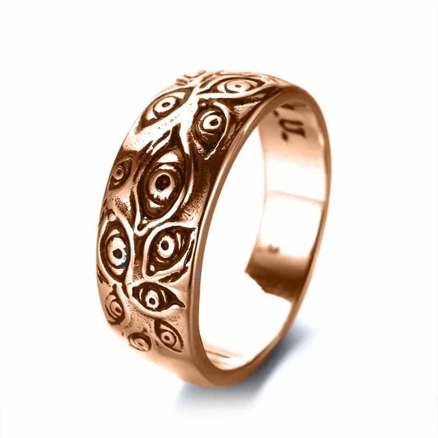 Fashion popular men's women's universal ring exquisite retro punk eye of revenge demon eye party birthday gift jewelry wholesale