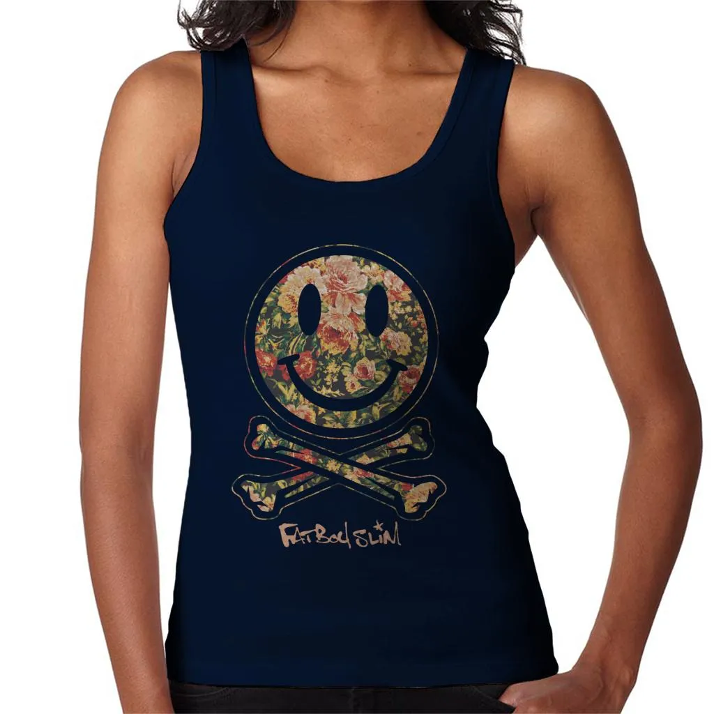 Fatboy Slim Floral Smiley And Crossbones Women's Vest