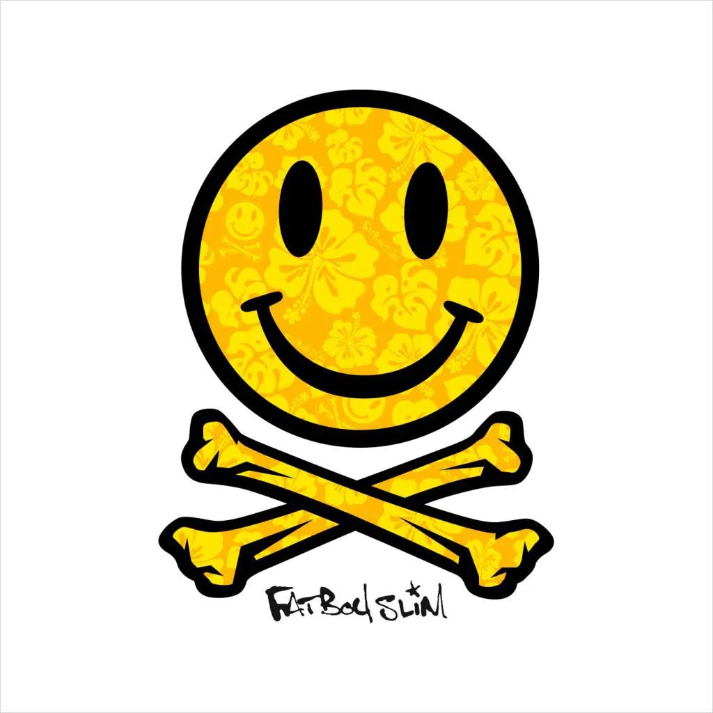 Fatboy Slim Flower Pattern Smiley And Crossbones Women's Vest