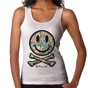 Fatboy Slim Tropical Floral Smiley And Crossbones Women's Vest