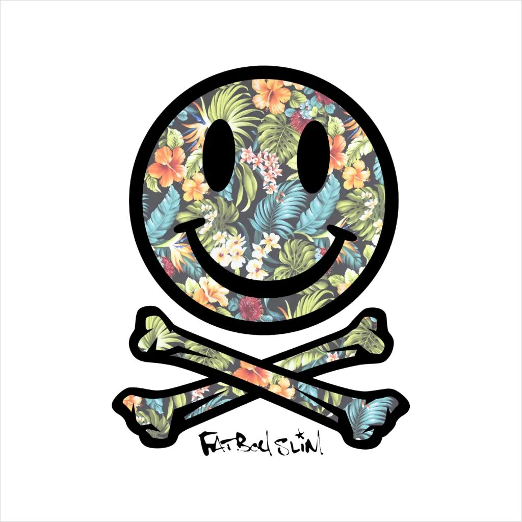 Fatboy Slim Tropical Floral Smiley And Crossbones Women's Vest