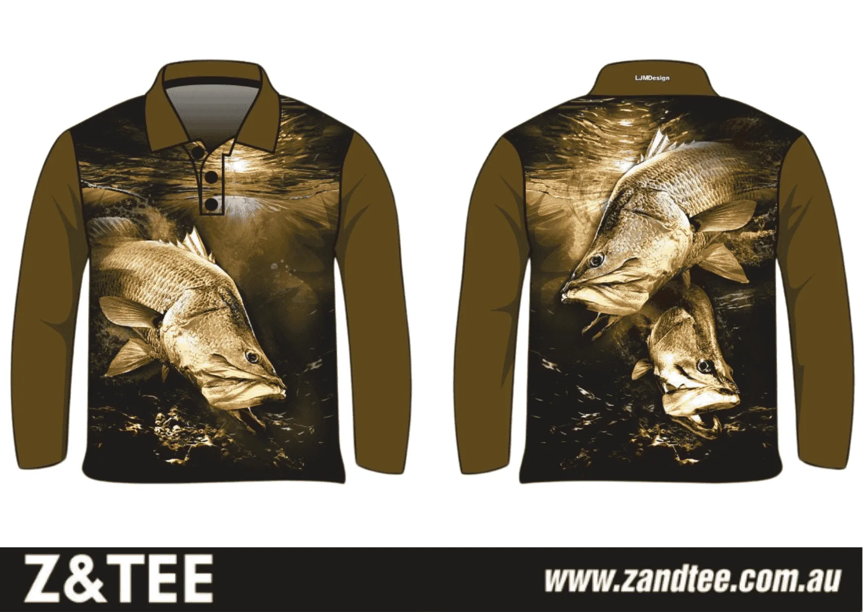 Fishing | Blackout Barramundi Gold Fishing Shirt ★Pre-Order★