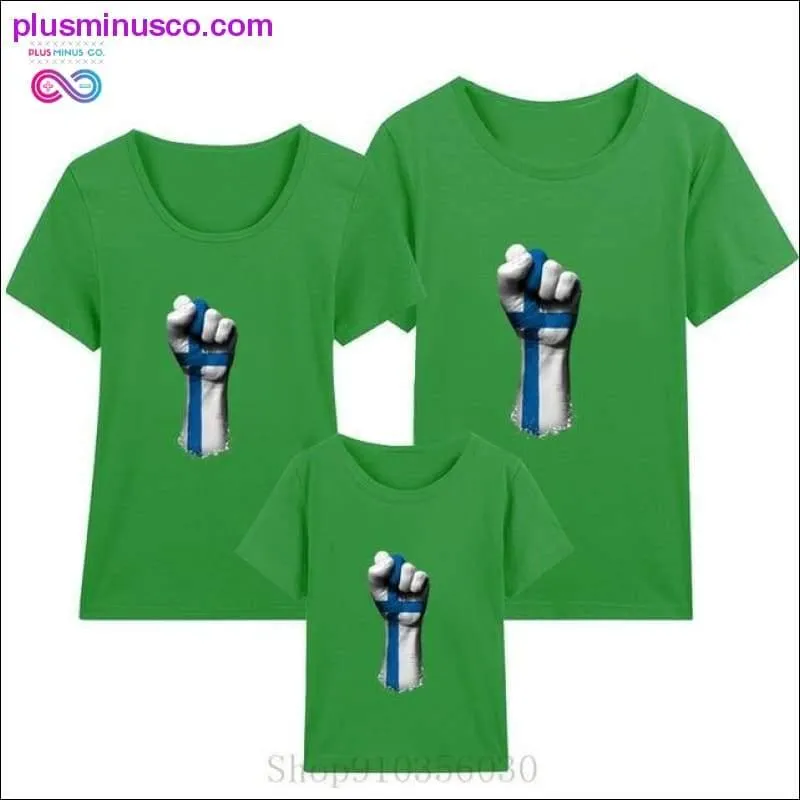 Flag of Finland on a Raised Clenched Fist family matching