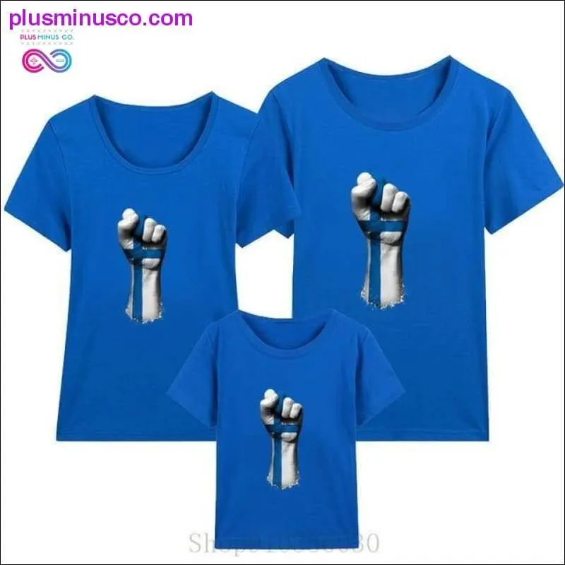 Flag of Finland on a Raised Clenched Fist family matching