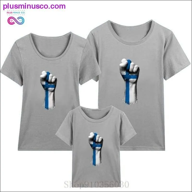 Flag of Finland on a Raised Clenched Fist family matching