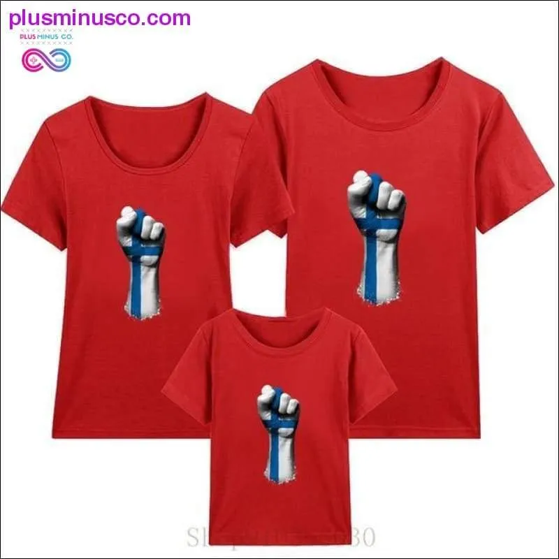 Flag of Finland on a Raised Clenched Fist family matching