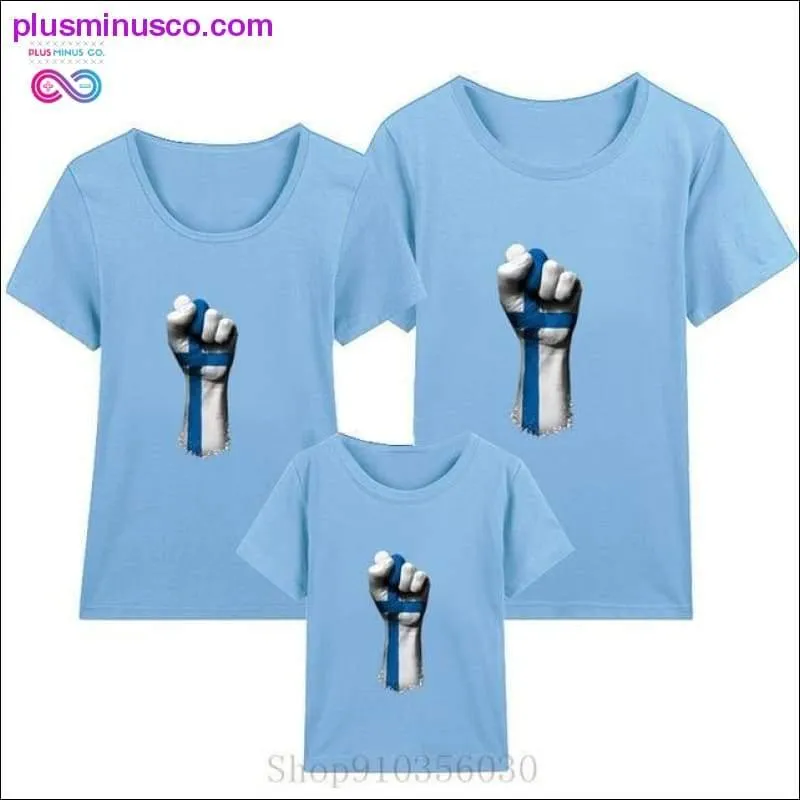 Flag of Finland on a Raised Clenched Fist family matching