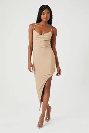 Forever 21 Asymmetrical Sequined Midi Dress, Gold
