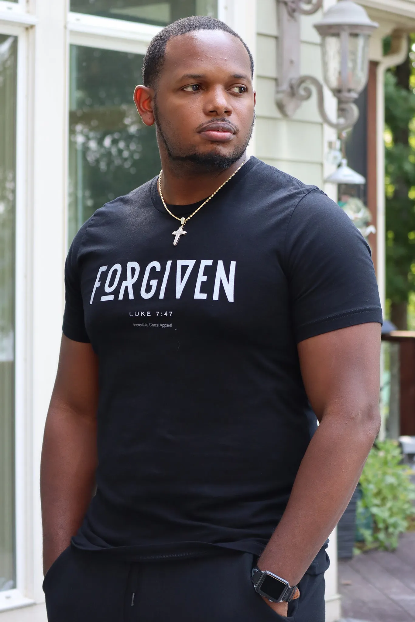 FORGIVEN Curved Hem T-Shirt